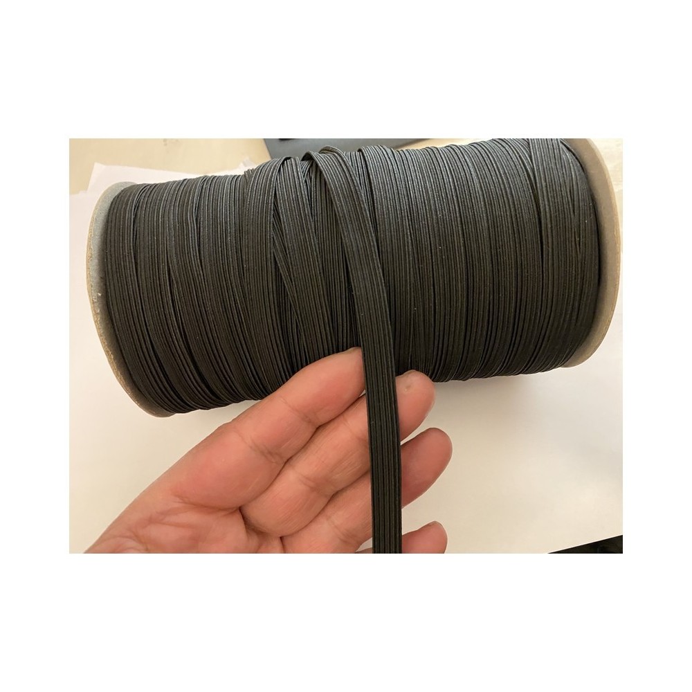 Elastique Plat 8 mm Blanc ou Noir X 50 Mètres, A Coudre