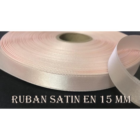 Ruban Satin Rose En 15 mm / 1,5 Cm Au Mètre Pour Décorations Et Loisirs Créatifs