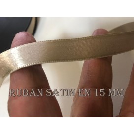 Ruban Satin Beige En 15 mm / 1,5 Cm Au Mètre Pour Décorations Et Loisirs Créatifs