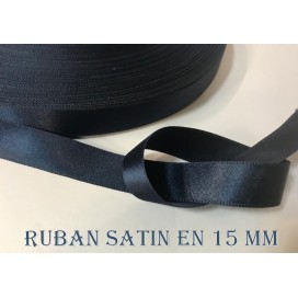 Ruban Satin Bleu Marine En 15 mm / 1,5 Cm Au Mètre Pour Décorations Et Loisirs Créatifs