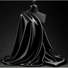 Satin Duchesse Noir au Mètre
