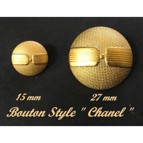 Bouton Doré Mat Style Chanel Couture Diamètre 15 mm.
