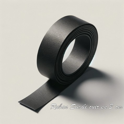 Ruban Simili Cuir Au Mètre Noir En 3 Cm Mat  A Coudre Pour Vetements  Décorations