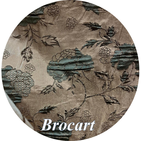 Tissu brocart vert d'eau au mètre