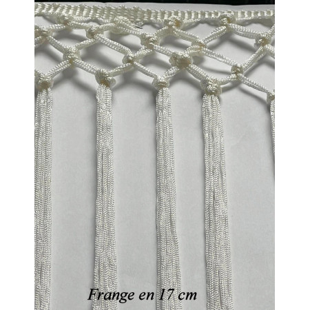 Frange Rayonne Blanche 17cm - Macramé Losange Premium