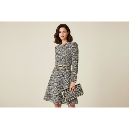 Galon Style Chanel - Noir, Blanc & Chaîne Dorée - Mercerie Galon de Luxe