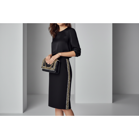 Galon Style Chanel - Noir, Blanc & Chaîne Dorée - Mercerie Galon de Luxe