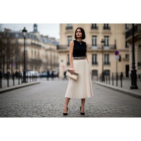 Galon Style Chanel - Noir, Blanc & Chaîne Dorée - Mercerie Galon de Luxe