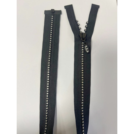 Zip Strass en 60 Cm Noir, Fermeture Eclair Strass Ouvrable  A Coudre. Customisations.