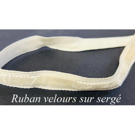 Ruban Velours Écru 9 mm sur...