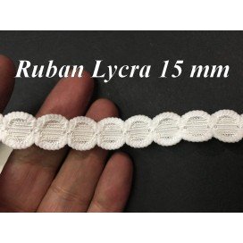 Galon Ruban Elastique En 15 mm Blanc Féstonné, pour lingerie, et Customisations.