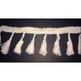 Frange Charleston au Mètre Pompon Coton Ecru