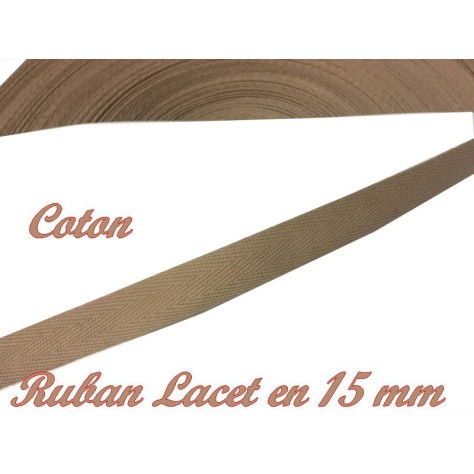 Ruban Lacet Sergé En 15 mm Vieux Rose En coton  A Coudre Pour Loisirs Créatifs Et Décorations.