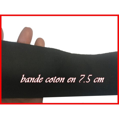 Ruban Sergé Au Mètre En Grande Largeur De 7,5 Cm Noir En Coton  A Coudre Pour Loisirs Créatifs Et Décorations.