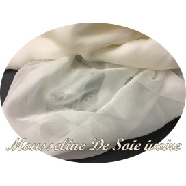 Tissu Mousseline de Soie  IVOIRE Au Mètre Couture.