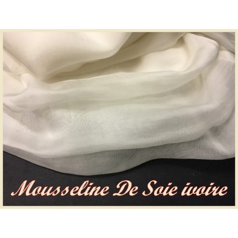 Tissu Mousseline de Soie  IVOIRE Au Mètre Couture.