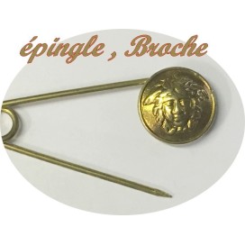 Epingle Doré, Broche En  Motif Style Versace Medusa Tete Pour Décorations