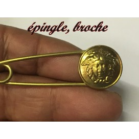 Epingle Doré, Broche En  Motif Style Versace Medusa Tete Pour Décorations