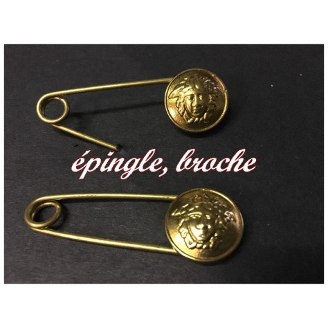 Epingle Doré, Broche En  Motif Style Versace Medusa Tete Pour Décorations