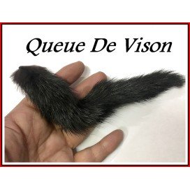 Queue De Vison En 22 Cm Noir Pour Loisirs Créatifs, Porte Clefs Et Décorations.