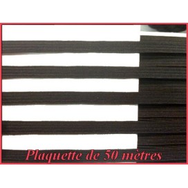 Plaquette De 50 Mètres D'élastique Plat 6 mm Noir ou Blanc Couture