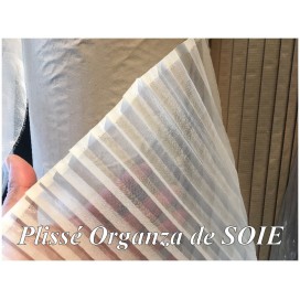 Tissu Plissé En Organza De Soie Ivoire Couture