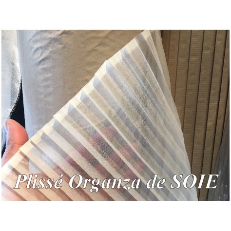 Tissu Plissé En Organza De Soie Ivoire Couture