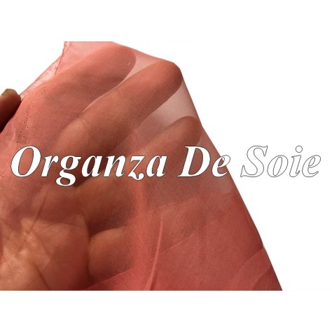 Tissu Organza De Soie Vieux Rose Au Mètre Couture.