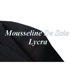 Tissu Mousseline De Soie Stretch Bleu Marine Couture  Au Mètre.