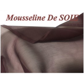 Tissu Mousseline De Soie Prune Couture  Au Mètre.