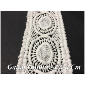 Guipure Entre Deux Au Mètre En 6 Cm Blanche Pour La Customisations Et Décorations De vetements.