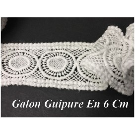 Guipure Entre Deux Au Mètre En 6 Cm Blanche Pour La Customisations Et Décorations De vetements.