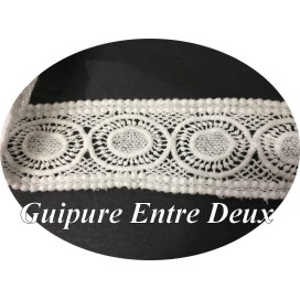 Guipure Entre Deux Au Mètre En 6 Cm Blanche Pour La Customisations Et Décorations De vetements.
