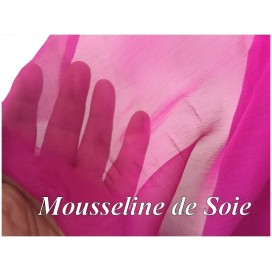 Tissu Mousseline De Soie Fushia  Au Mètre Pas cher Couture