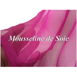 Tissu Mousseline De Soie Fushia  Au Mètre Pas cher Couture