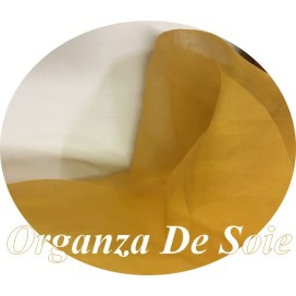 Tissu Organza De Soie Orange Au Mètre Couture.