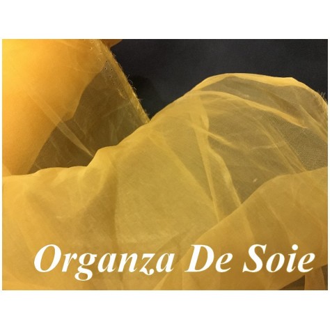 Tissu Organza De Soie Orange Au Mètre Couture.