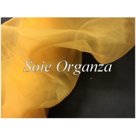 Tissu Organza De Soie Orange Au Mètre Couture.