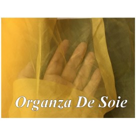 Tissu Organza De Soie Orange Au Mètre Couture.
