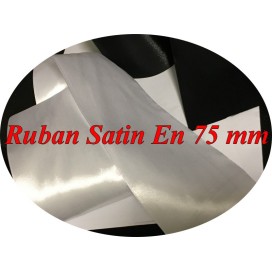 Ruban Satin Blanc En 75 mm / 7,5 Cm Au Mètre Pour Décorations Et Loisirs Créatifs