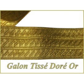 Ruban Galon Doré Tissé En Filet Or Métallisé Lurex Au Mètre En 4 Cm De Largeur  A Coudre.