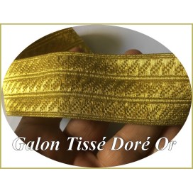 Ruban Galon Doré Tissé En Filet Or Métallisé Lurex Au Mètre En 4 Cm De Largeur  A Coudre.