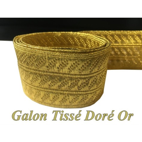 Ruban Galon Doré Tissé En Filet Or Métallisé Lurex Au Mètre En 4 Cm De Largeur  A Coudre.