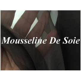 Tissu Mousseline De Soie Lisse Marron Foncé Couture  Au Mètre.