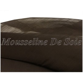 Tissu Mousseline De Soie Lisse Marron Foncé Couture  Au Mètre.