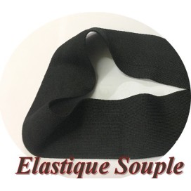 elastique Noir Souple Plat en 5 Cm Au Mètre Pour Lingerie Et Customisations