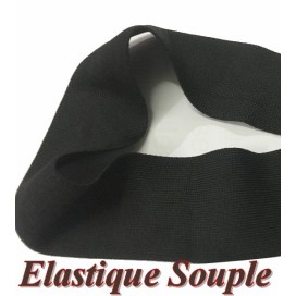 elastique Noir Souple Plat en 5 Cm Au Mètre Pour Lingerie Et Customisations