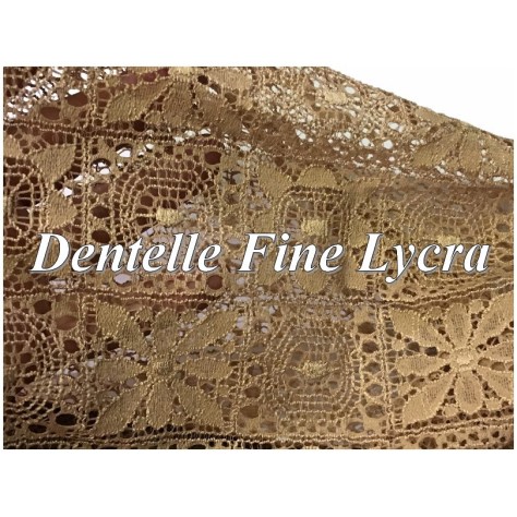 Dentelle Fine Beige Lycra Au Mètre En Grande Largeur Pour Lingerie et customisations.