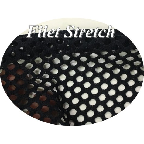 Tissu Filet Lycra au Mètre Noir en 1 m 65 De Largeur Pour Lingerie Et Danse