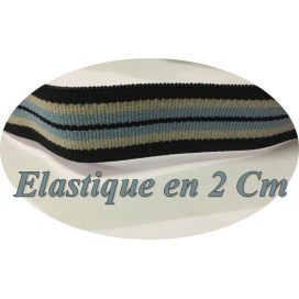 Elastique Plat Au Mètre en 20 mm A Rayure Rouge Et Noir  Pour La Couture.